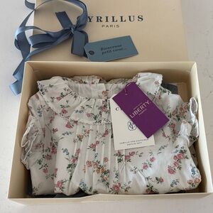 Cyrillus Floral Kids Romper/dress - White and liberty London print